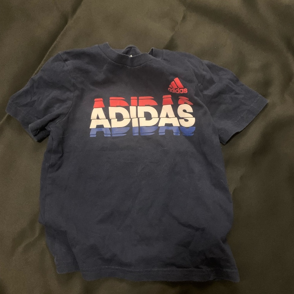 Adidas 4T Blue, Red, White, & Blue On front Tee